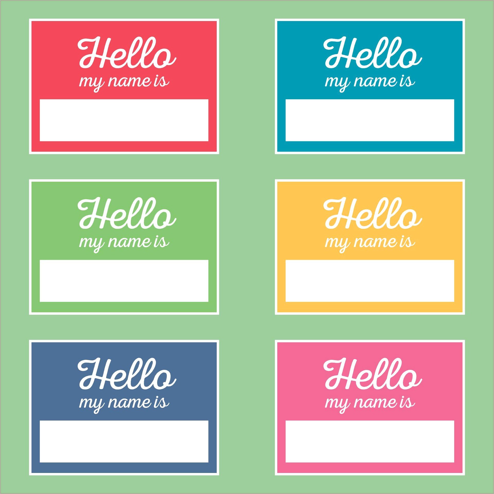Free Hello My Name Is Nametag Template Resume Example Gallery