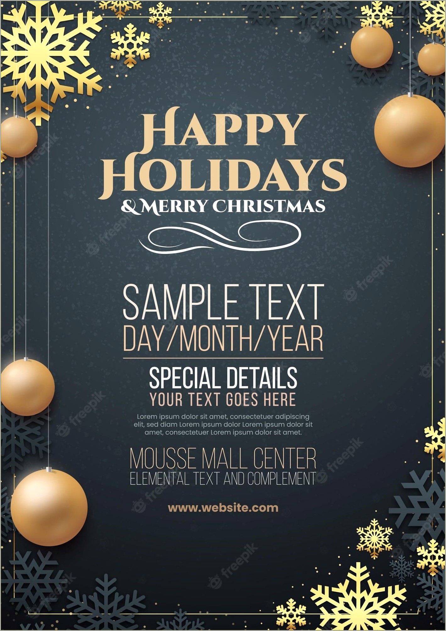 Free Holiday Flyer Template With Spaceto Addown Photos