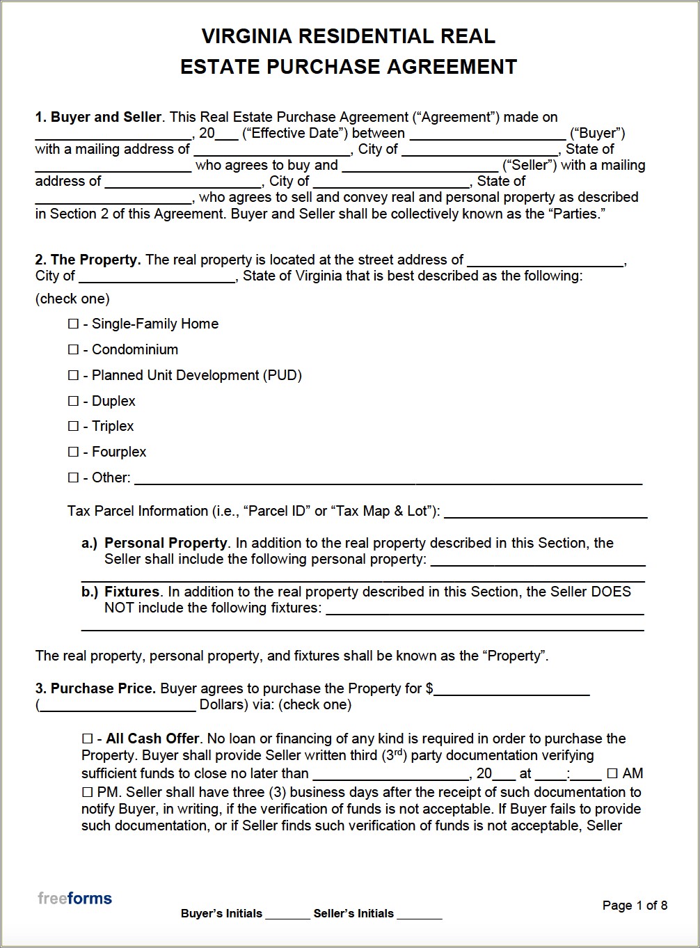 Free Home Sale Contract Templates Online Fill Out