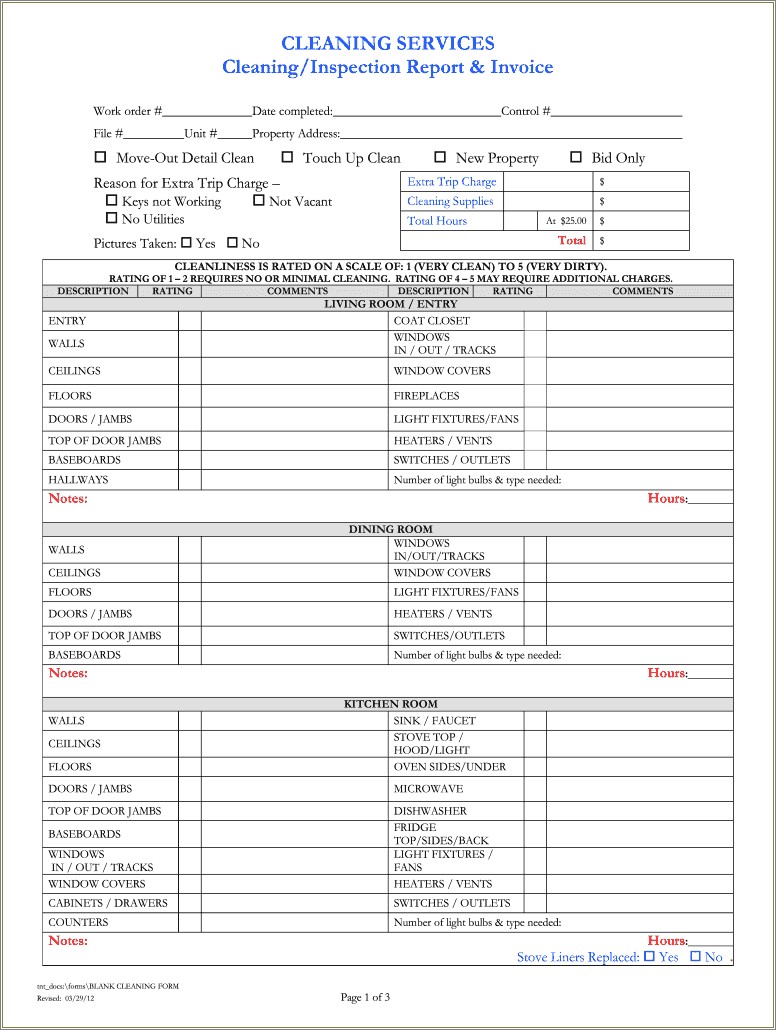 Free Invoice Template For Janitorial Or Housekeeping