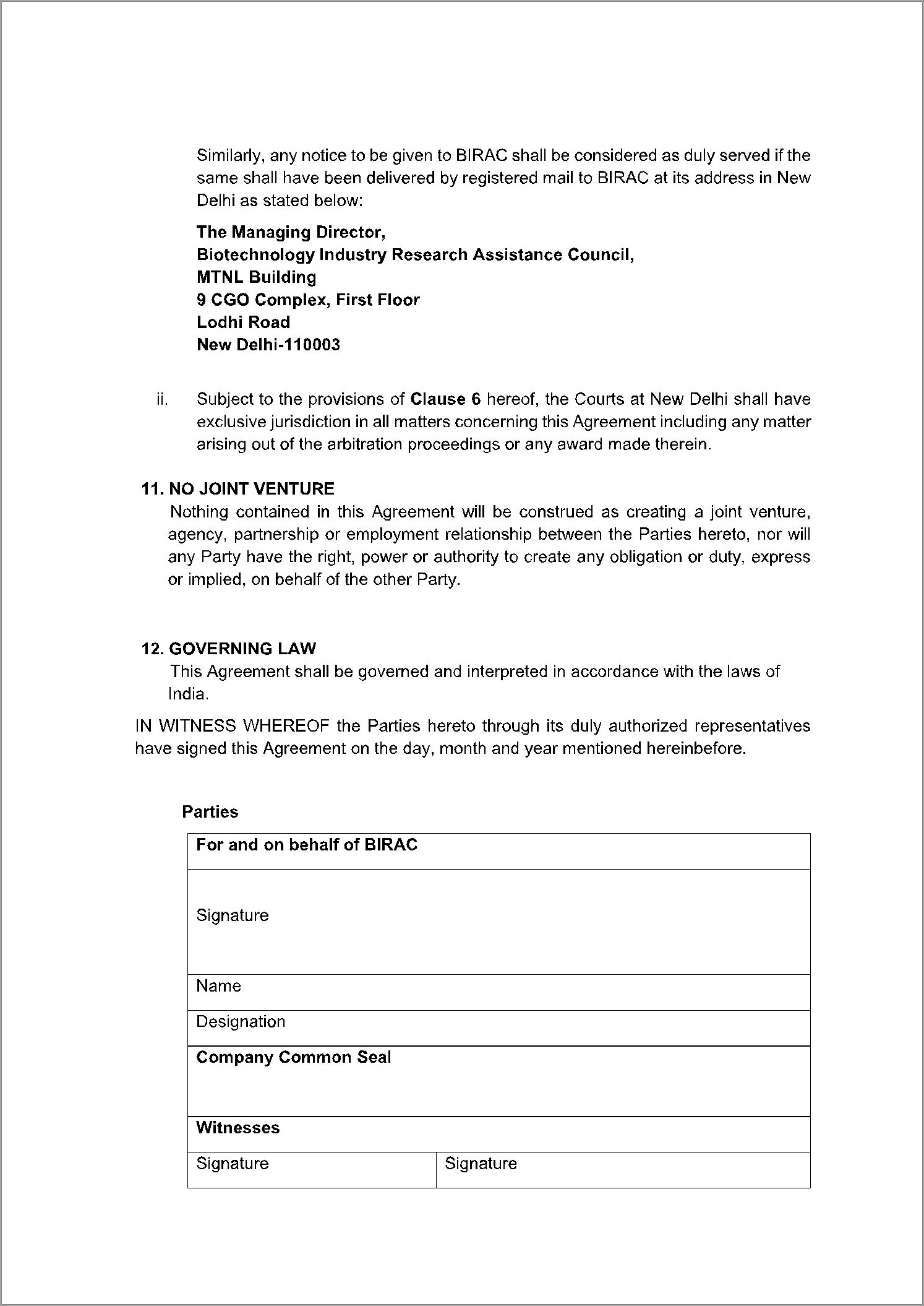 Free Joint Venture Agreement Template South Africa