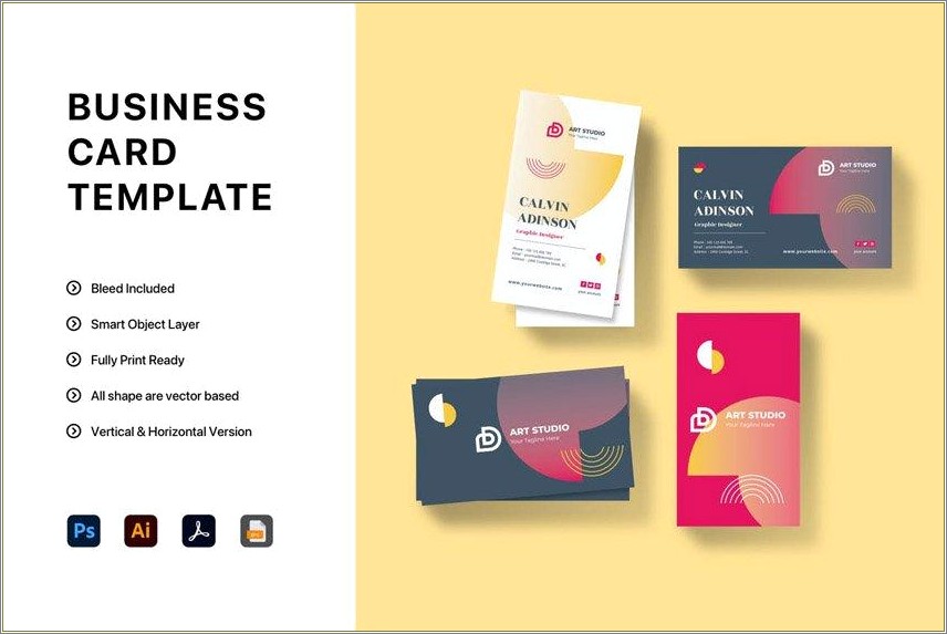 Free Photoshop Business Card Template With Bleed