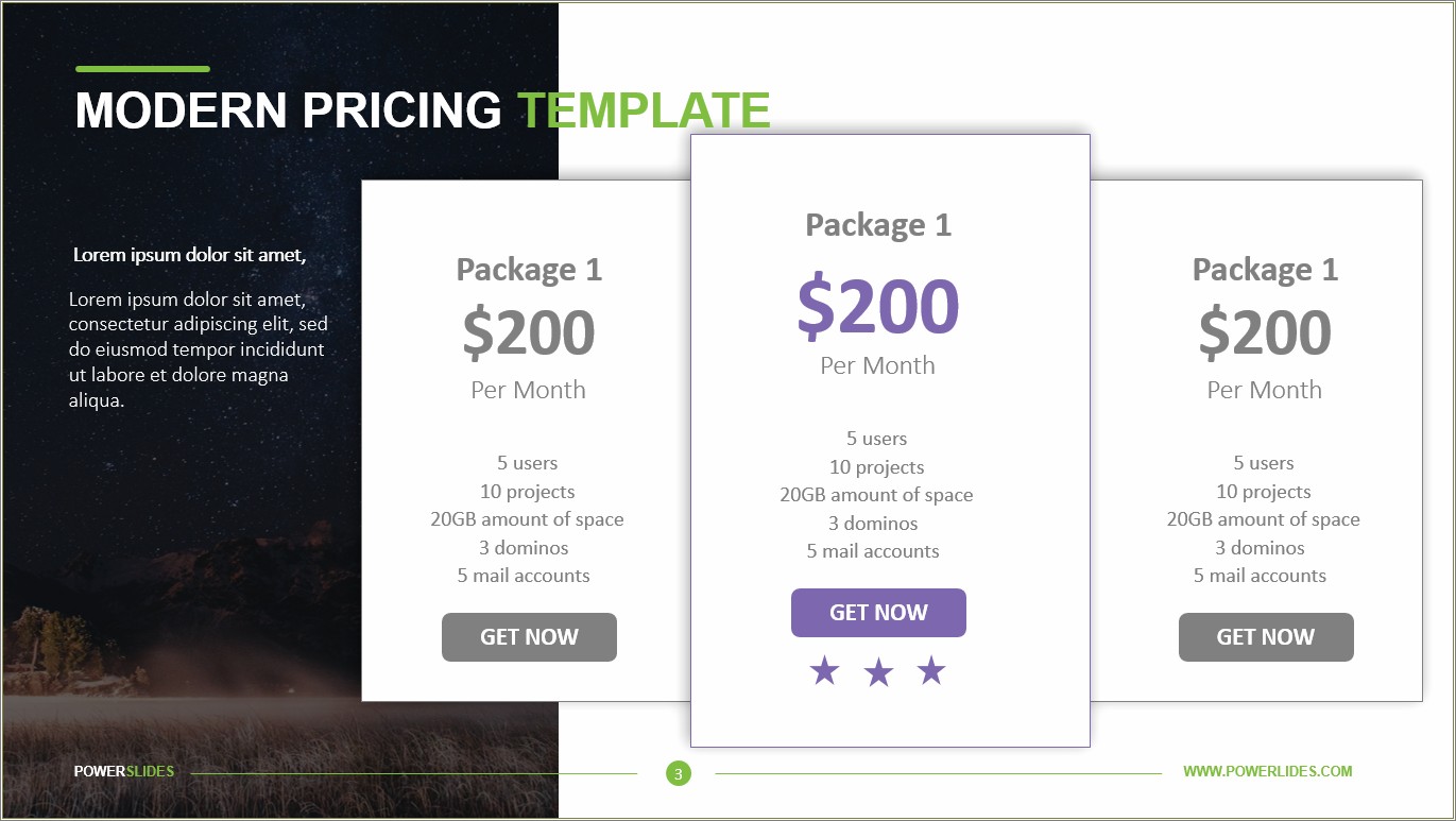Free Pricing And Packages Template For Word