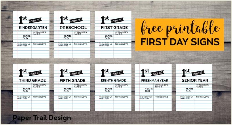 Free Printable 1st Day Of Preschool Template