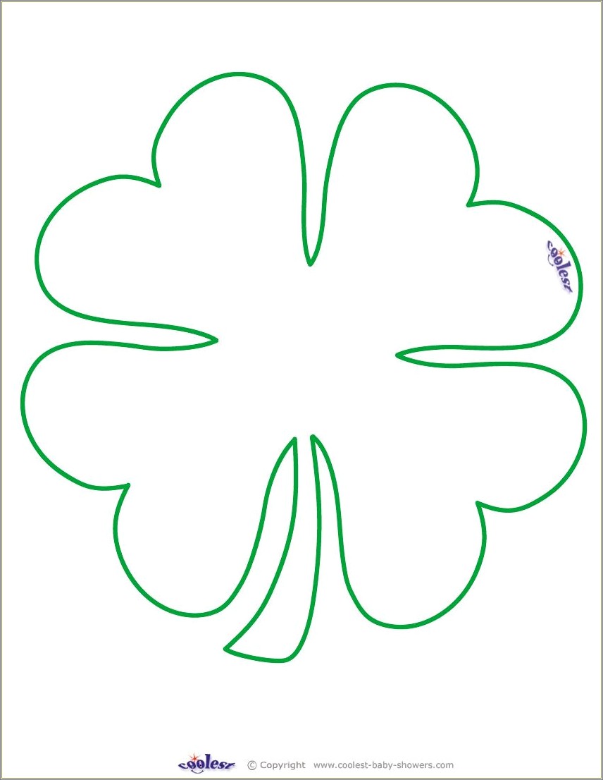 Free Printable 4 Leaf Clover Good Luck Template