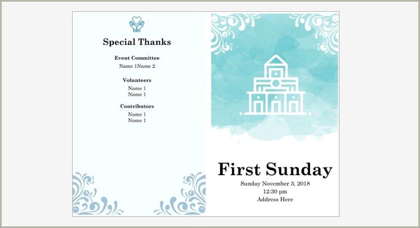 Free Printable And Edibatable Church Program Template