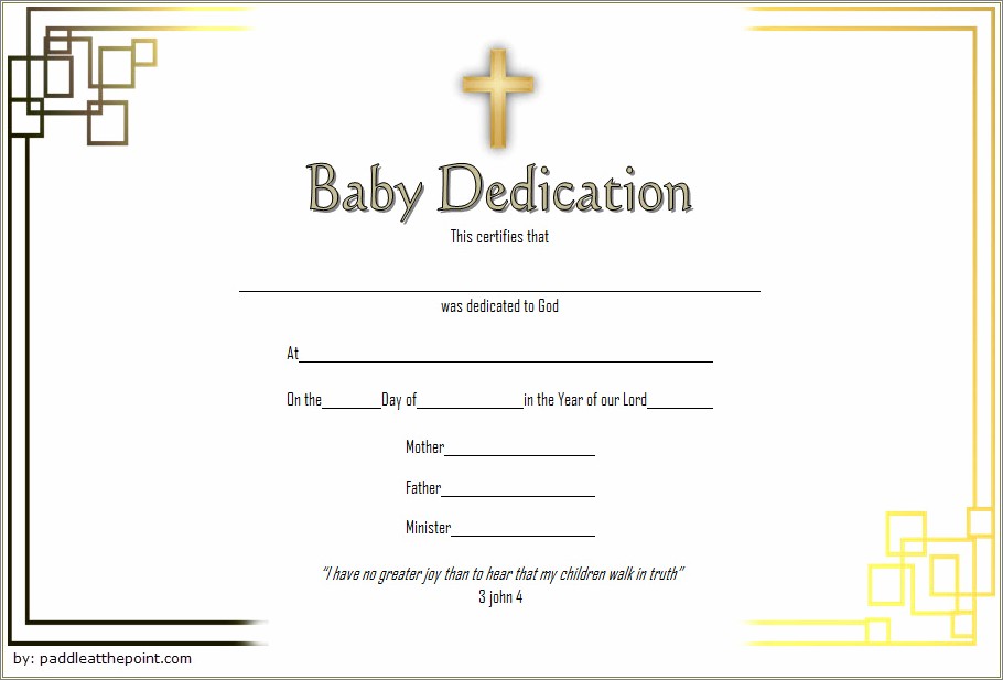 Free Printable Baby Dedication Certificates With Template