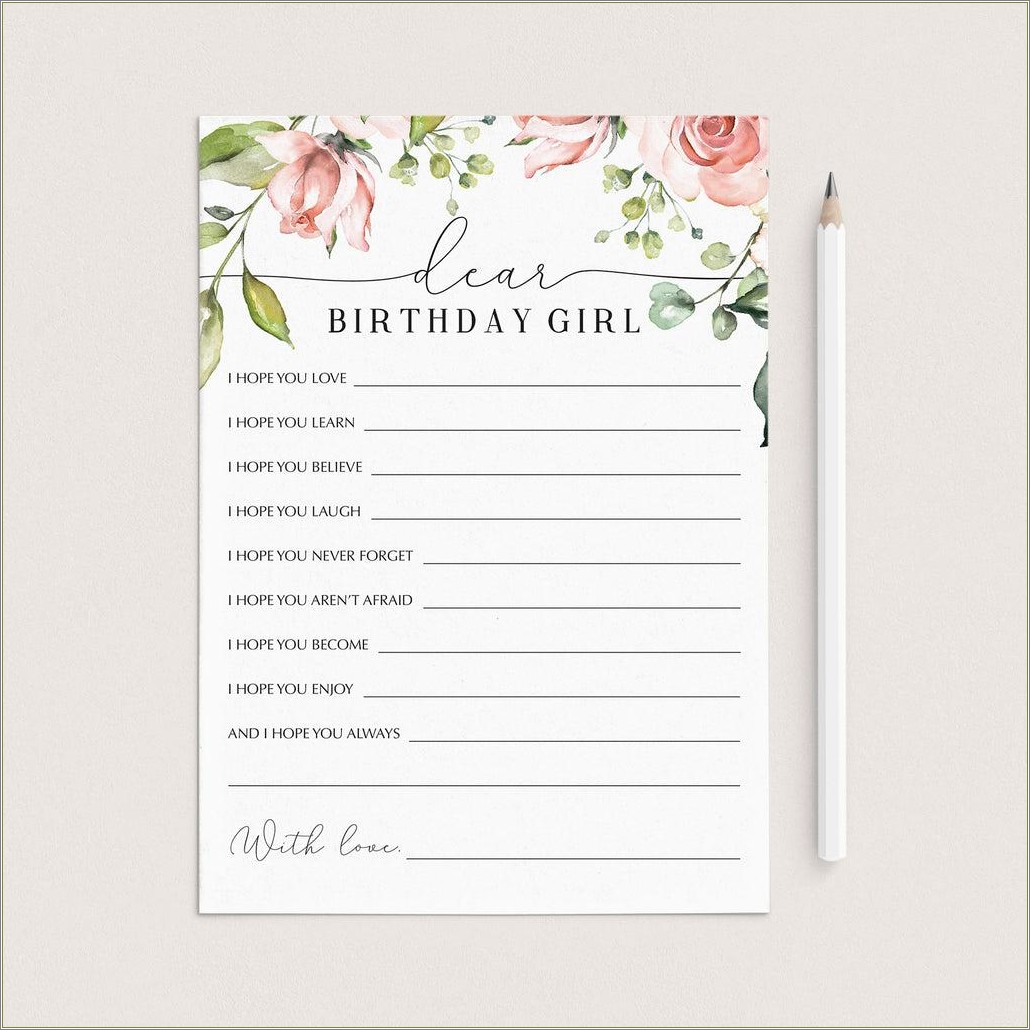 Free Printable Birthday Wish List Template