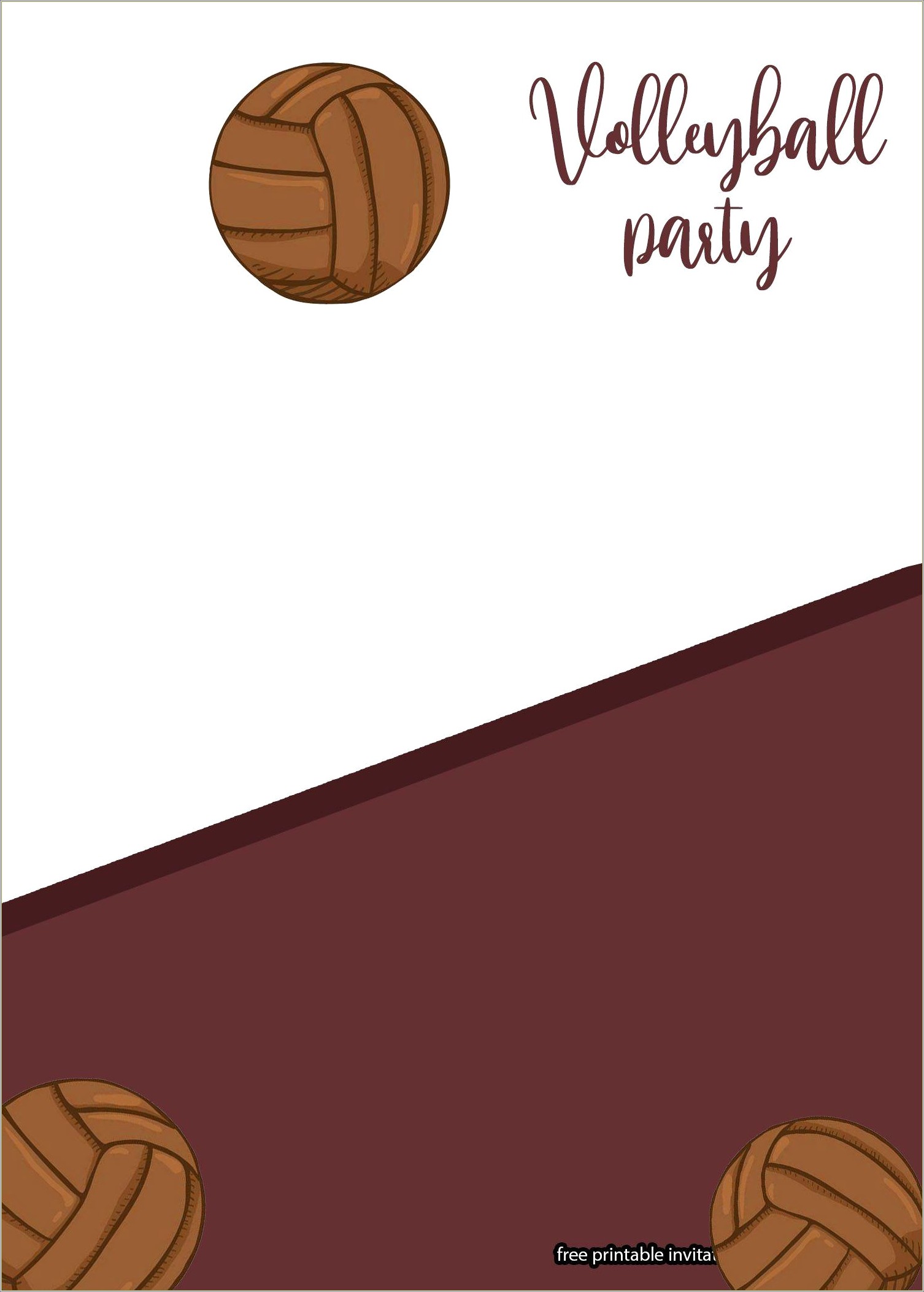 Free Printable Blank Menu Templates Volleyball