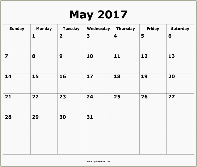 Free Printable Calendar Template June 2019