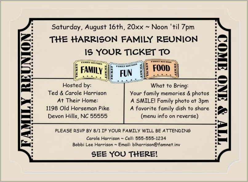 Free Printable Family Reunion Letter Templates