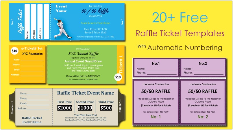 Free Printable Fill In Raffle Ticket Template Pdf