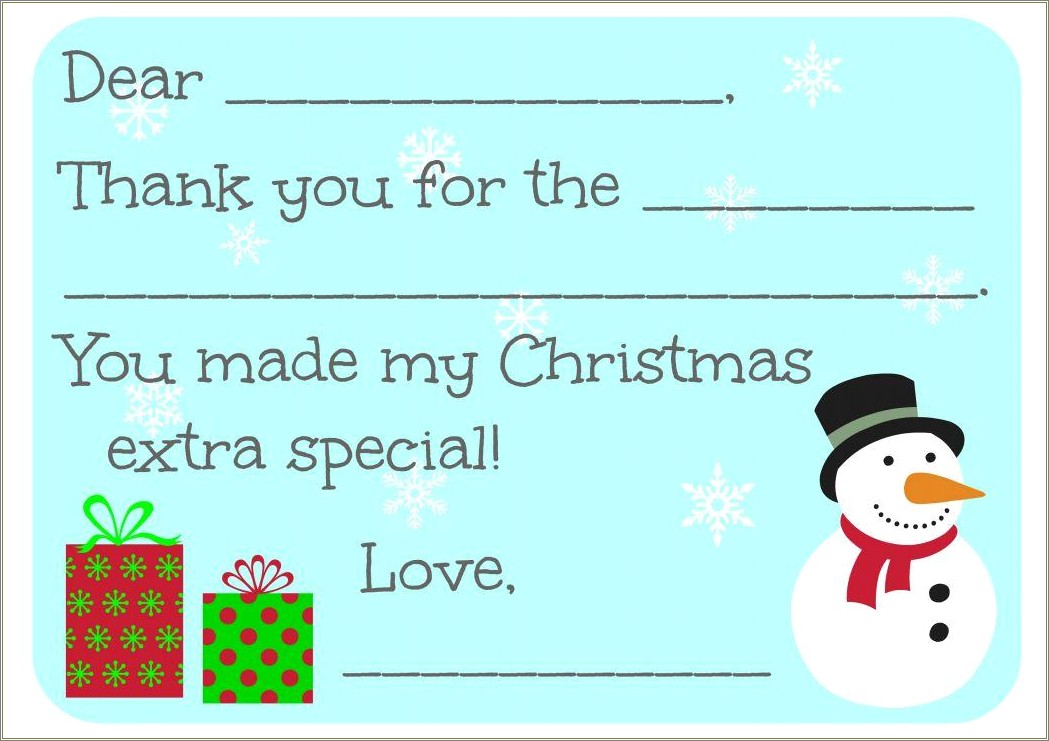 Free Printable Holiday Thank You Card Template