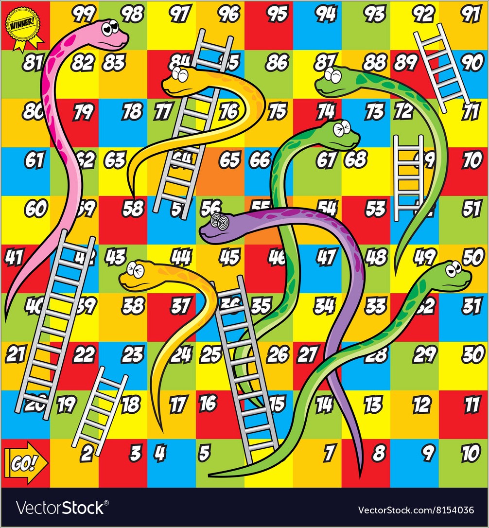 Free Printable Snakes And Ladders Board Template