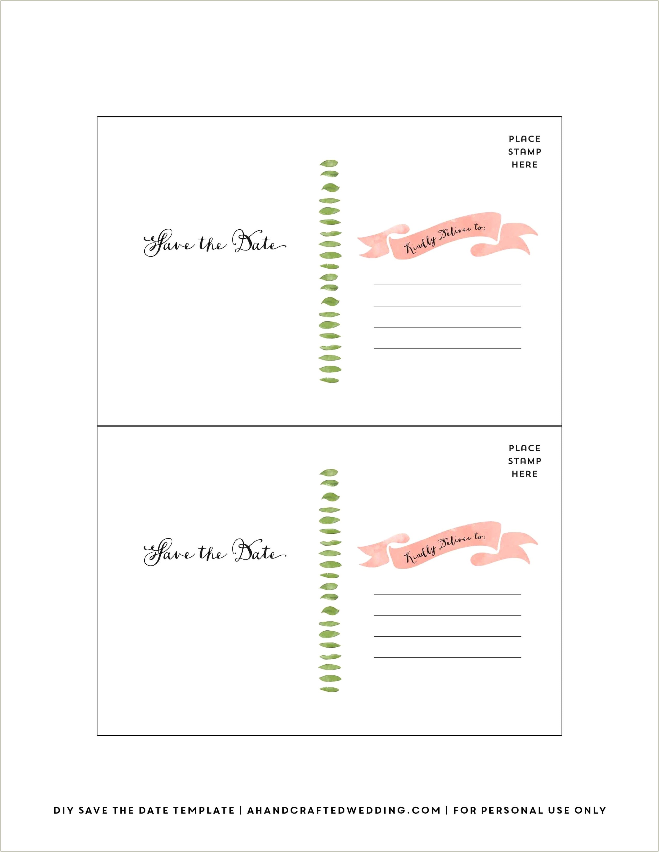 Free Printable Stamp Template Save The Date