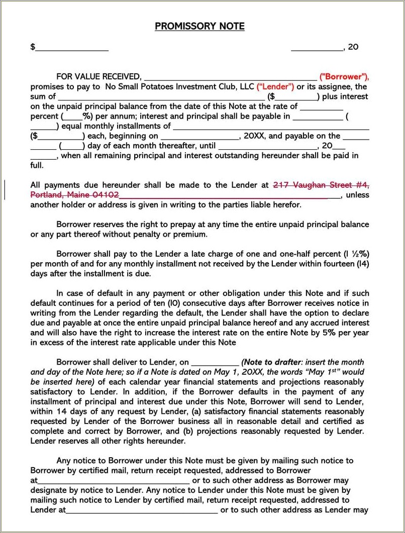 Free Promissory Note Template Printable New York Resume Example Gallery 3953