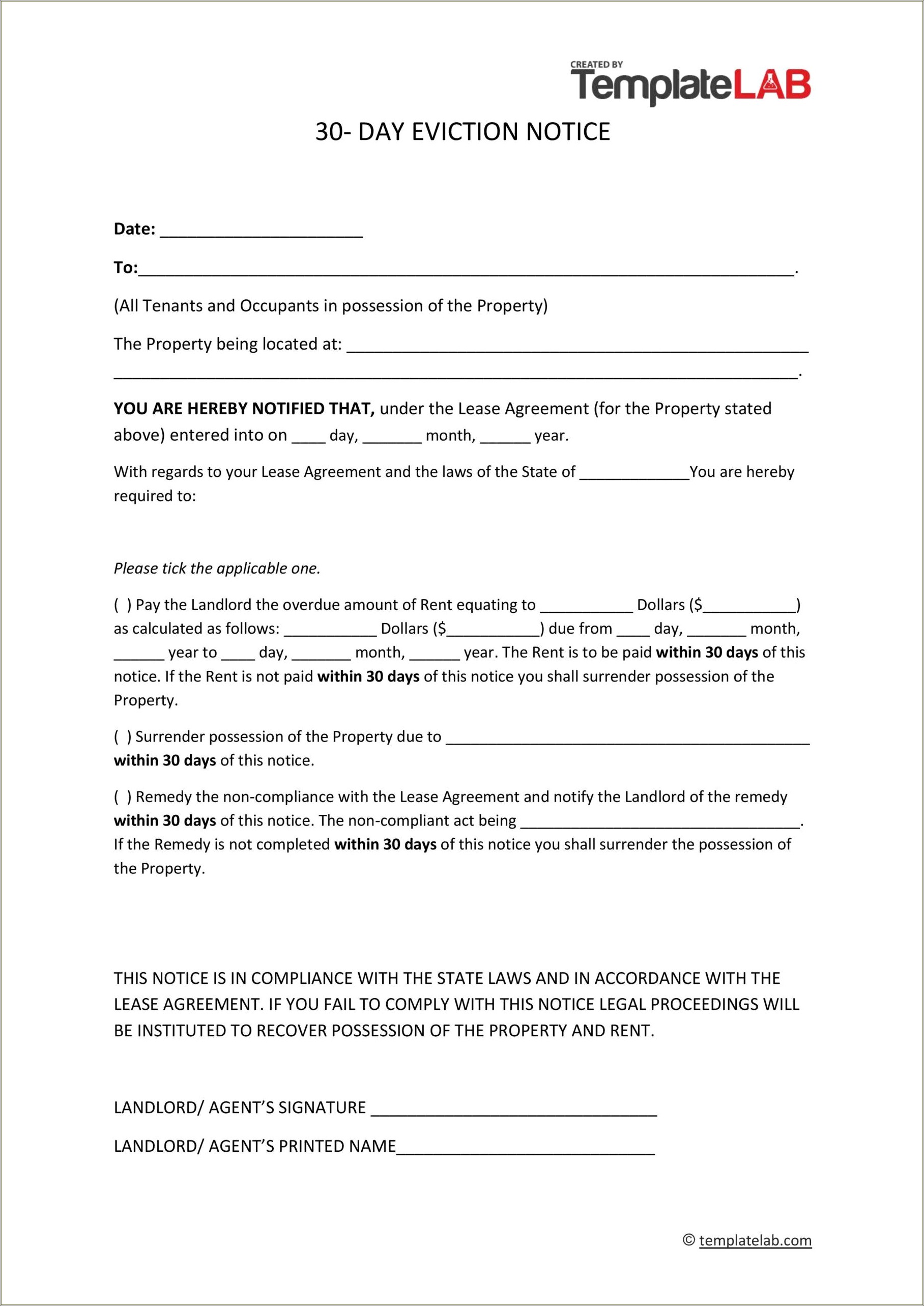 Free Rental Agreement Letter Template For Word
