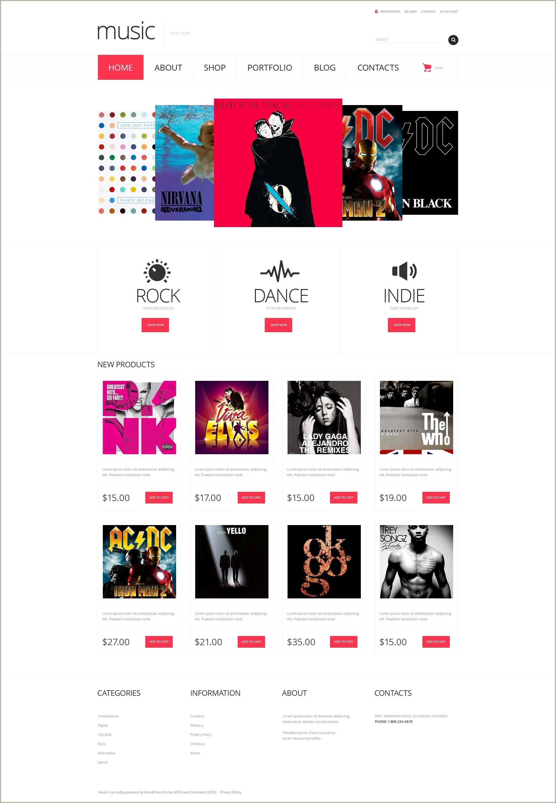 Free Responsive Html Template With Mp3 Player