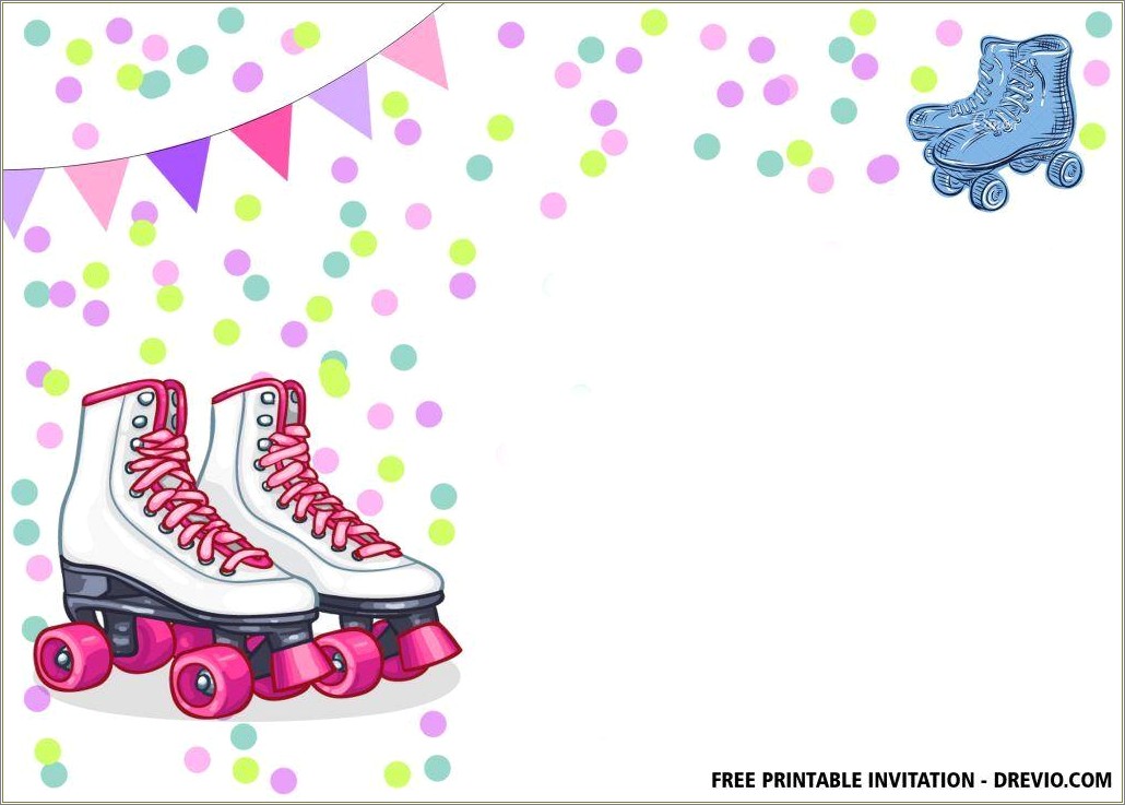 Free Roller Skating Birthday Party Invitations Template