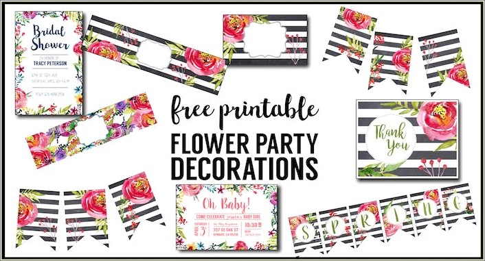 Free Rose Printable Baby Shower Decoration Templates