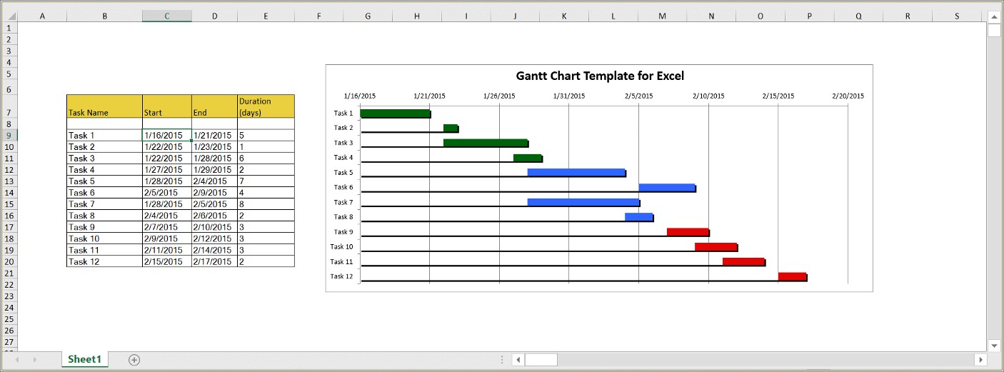 Free Simple Gantt Chart Excel Template Xls