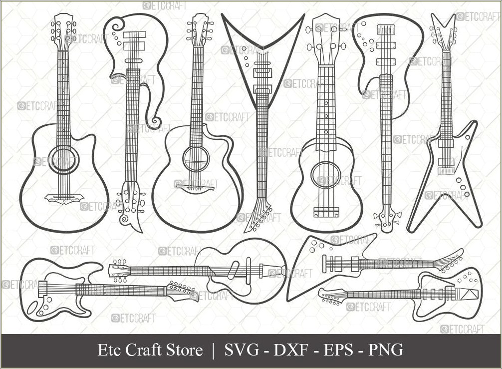 Free Standard Guitar Pick Template Dxf File