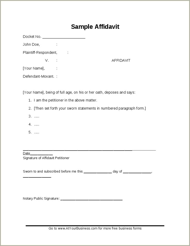 Free Sworn Statement Template With Percent Complete