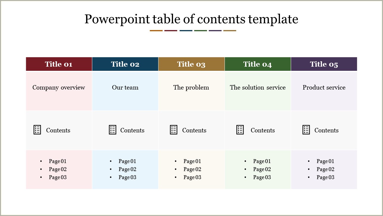 Free Table Of Contents Template For Powerpoint