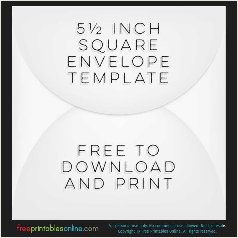 Free Template For 6.5x6.6 Square Envelope