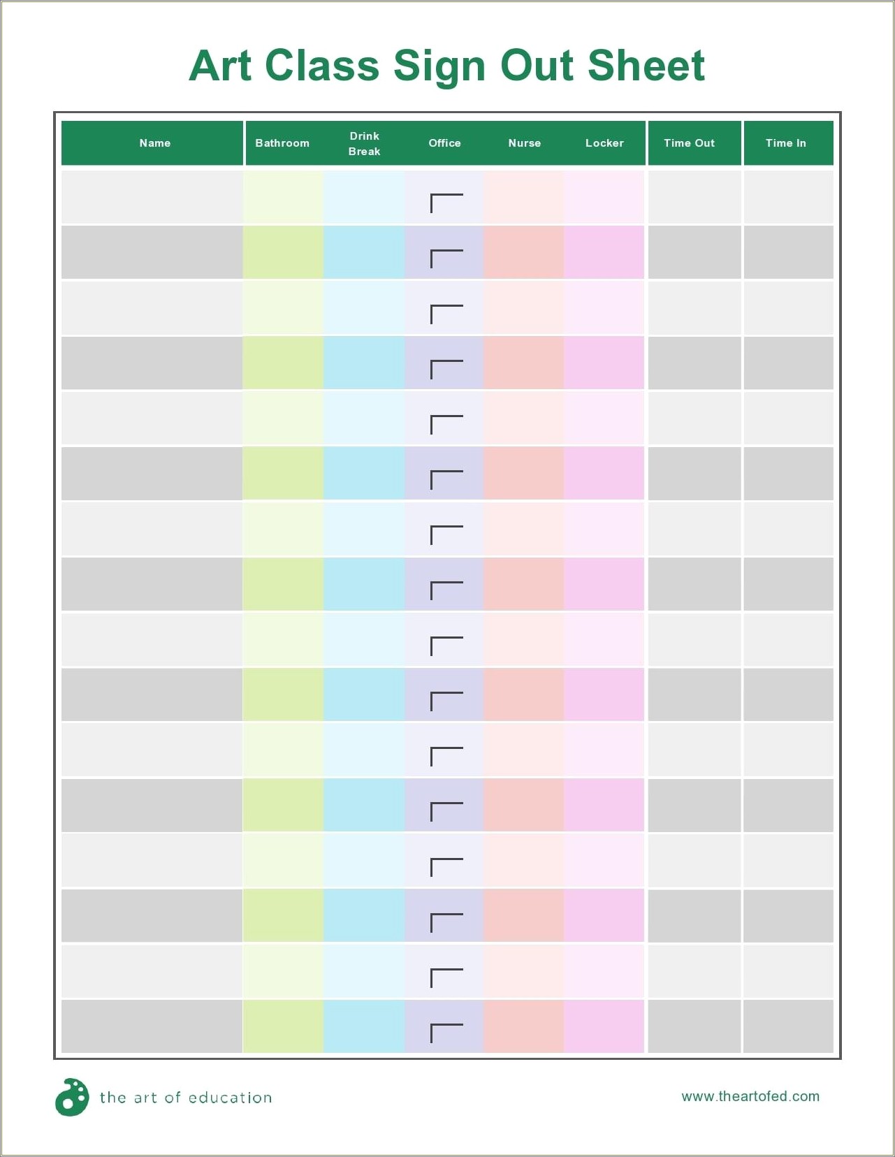 Free Template For Class Sign In Sheet