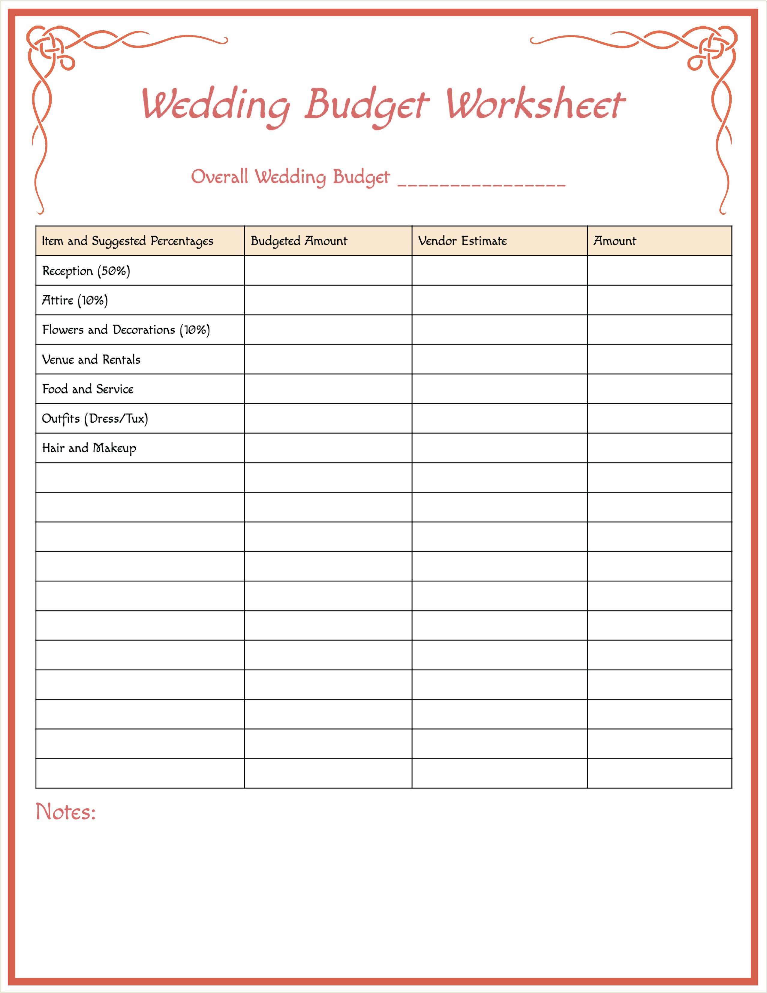 Free Template For Entertainment Sheet For Wedding Binder