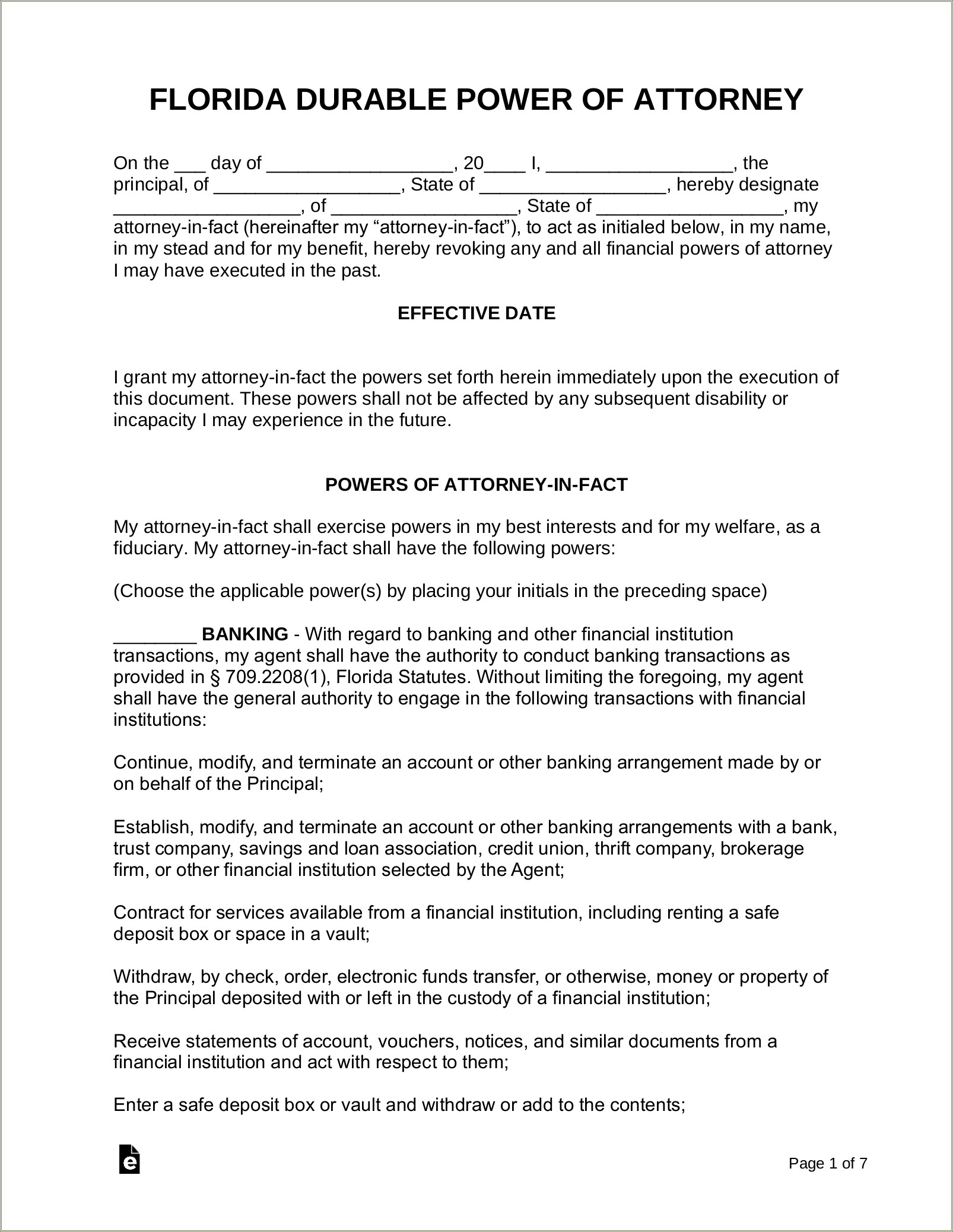 Free Template For Letter Of Power Of Attorney