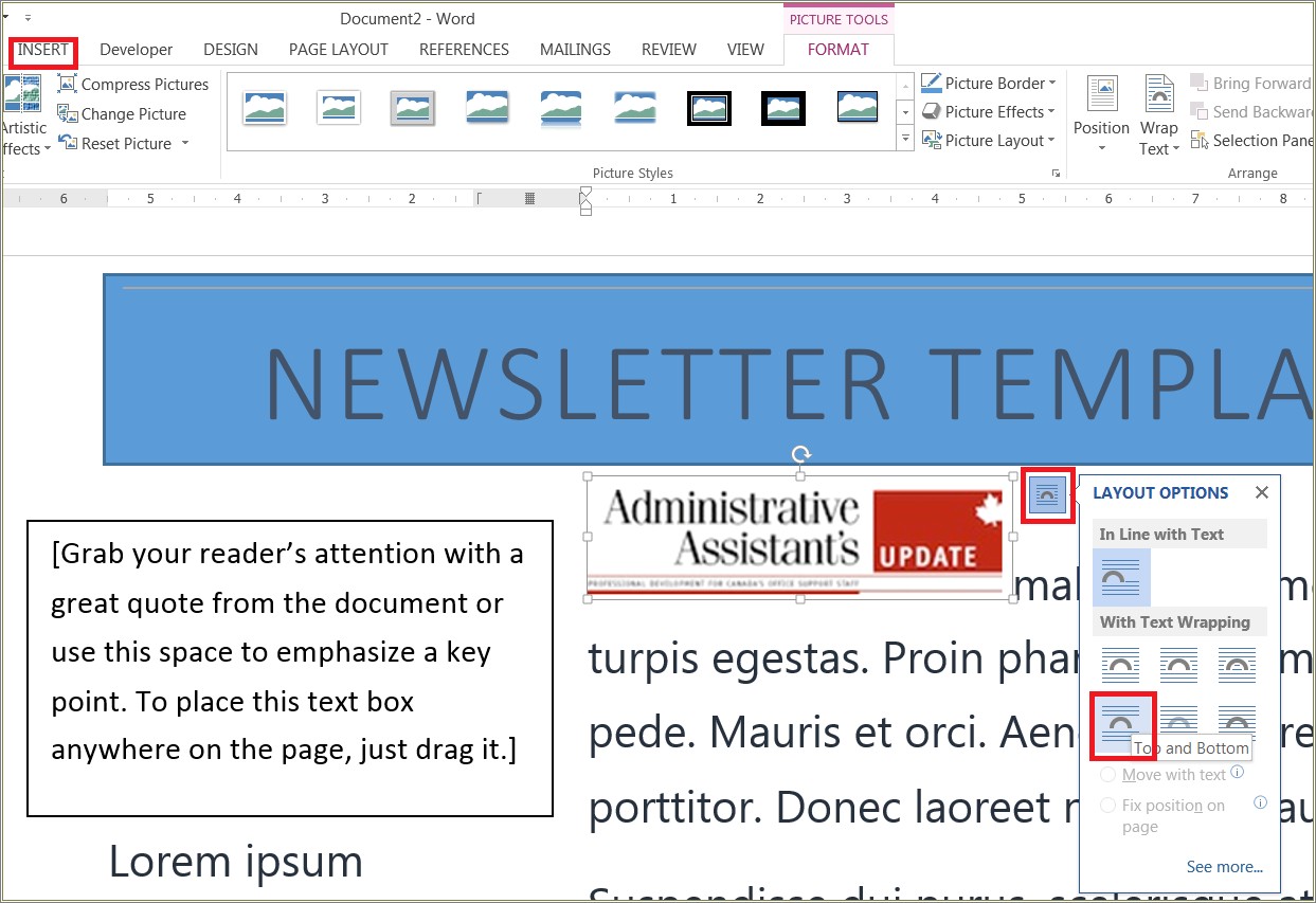 Free Template For Office Newsletter In Word