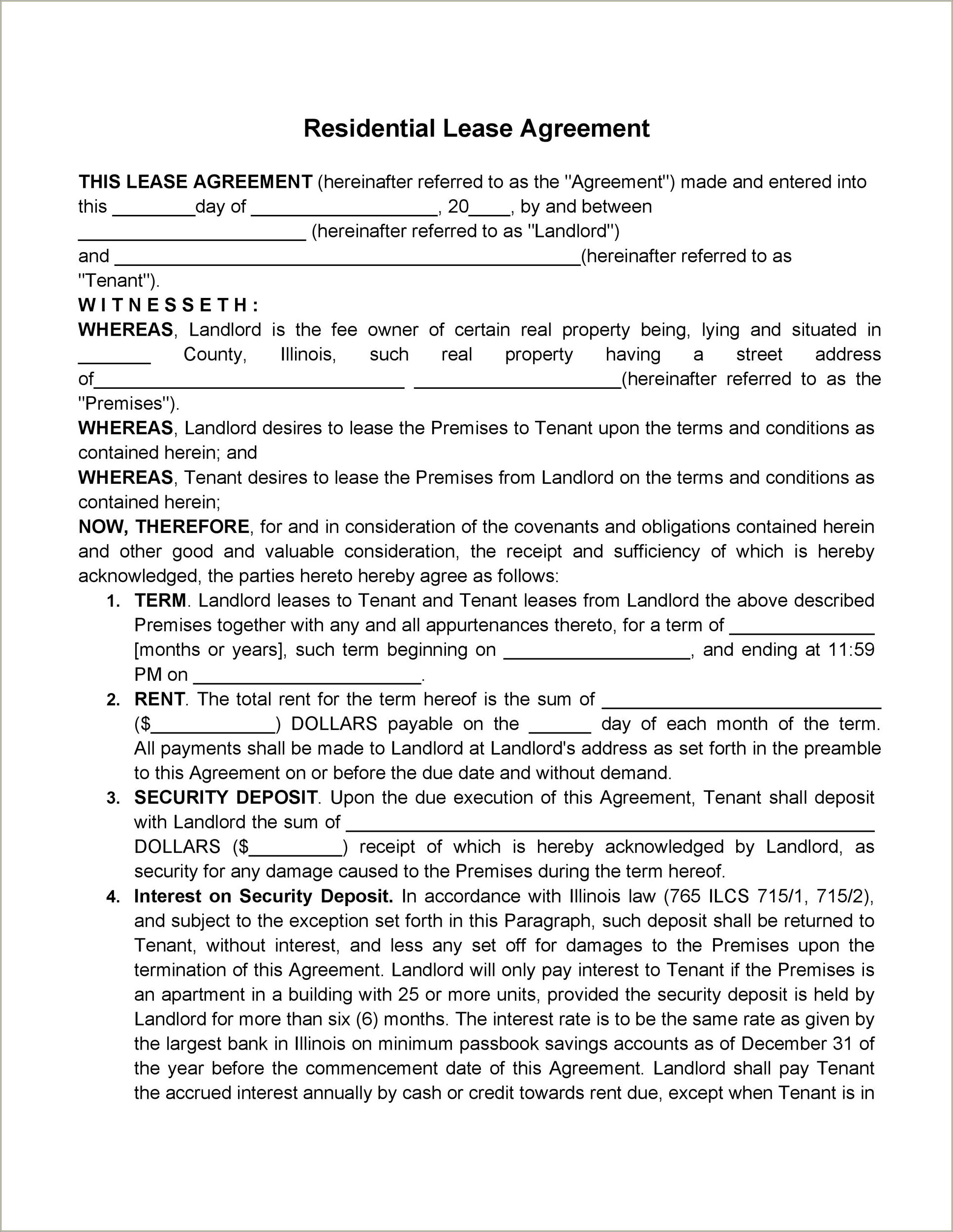 Free Template For Rental Agreement In Michigan