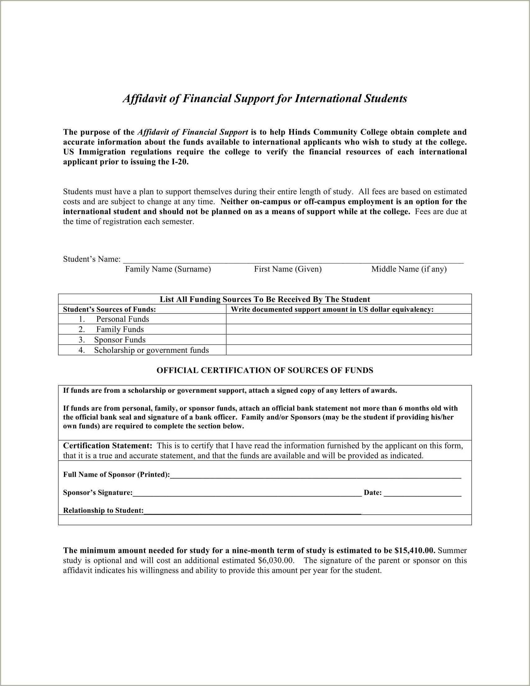 Free Template Letter For Financially Supporting My Spouse