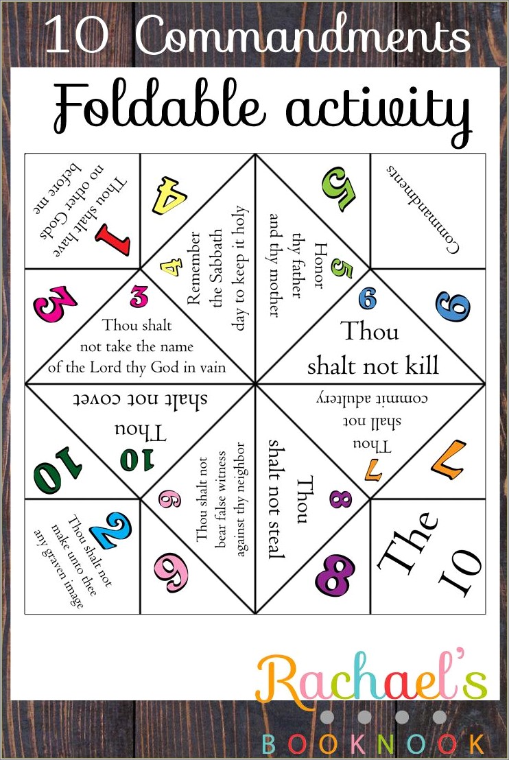 Free Template Of The 10 Commandments For Kids