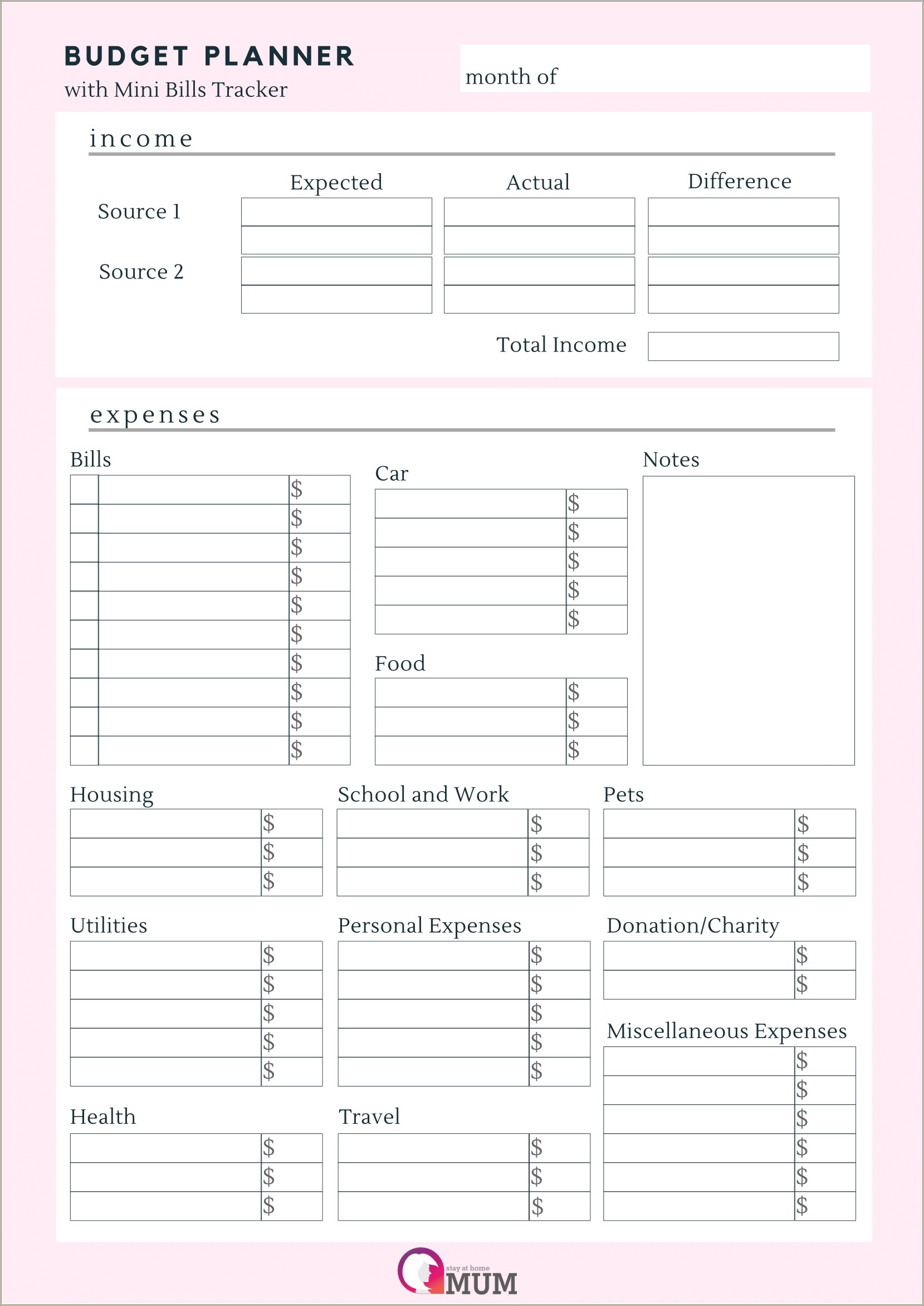 Free Template To Keep Track Of Bills Resume Example Gallery