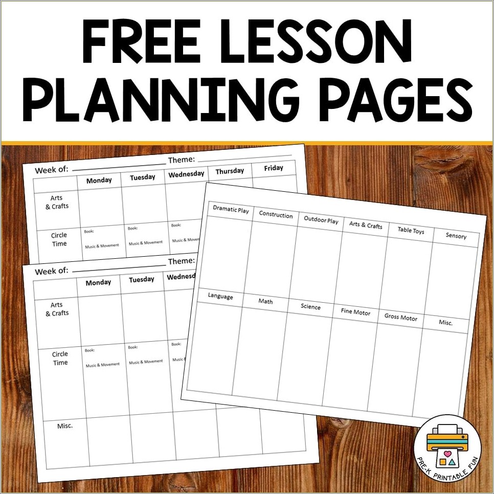 Free Templates Download Lesson Plan For Toddlers