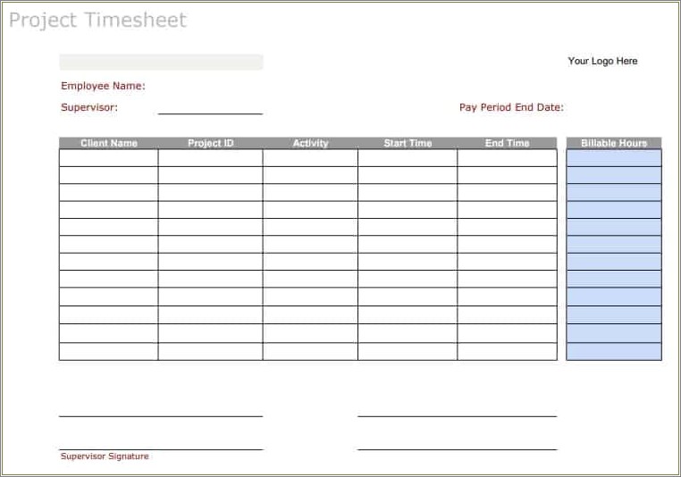 Free Templates For Timesheets For Multiple Employees