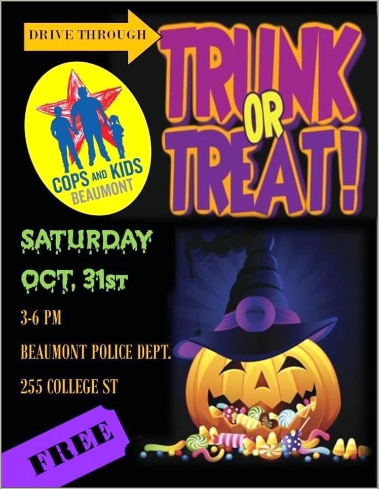 Free Templates For Trunk Or Treat Flyers