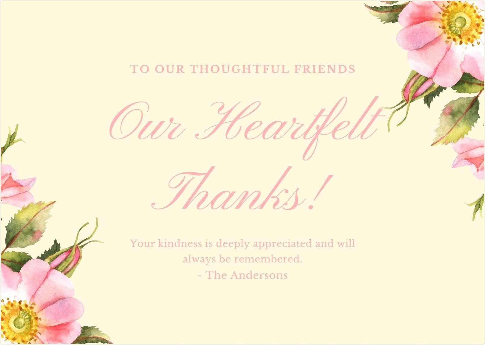 Free Thank You Card Template For Funeral