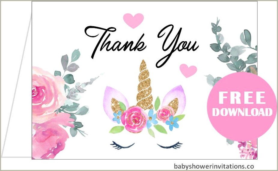 Free Thank You Card Templates For Baby Shower