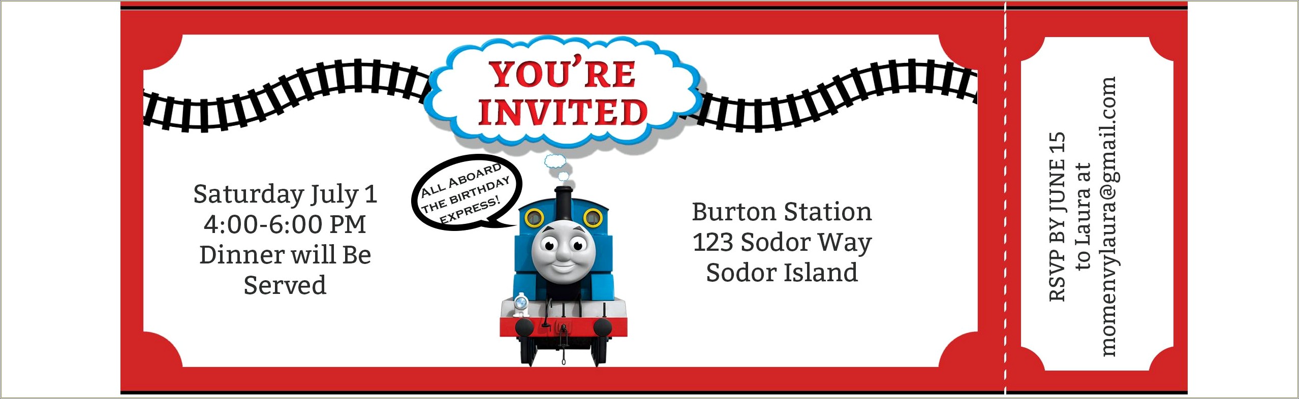 Free Thomas The Train Birthday Invitation Templates