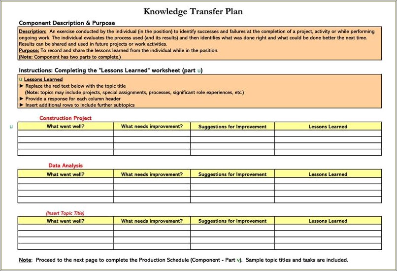 Free Transition Plan Template For Leaving Job