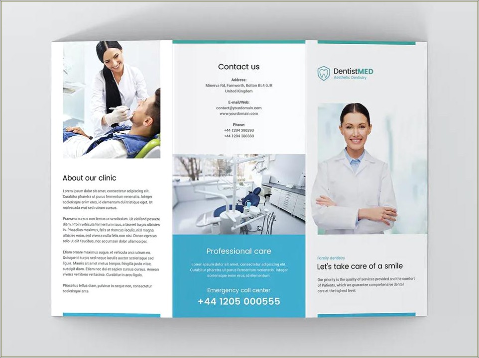 Free Tri Fold Brochure Dental Templates Microsoft Word