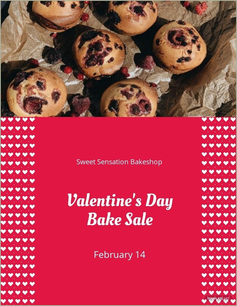 Free Valentine's Day Bake Sale Flyer Template