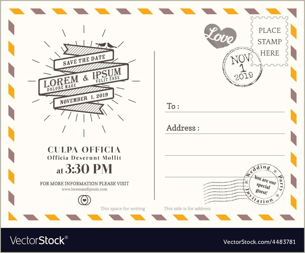 Free Vintage Postcard Save The Date Templates