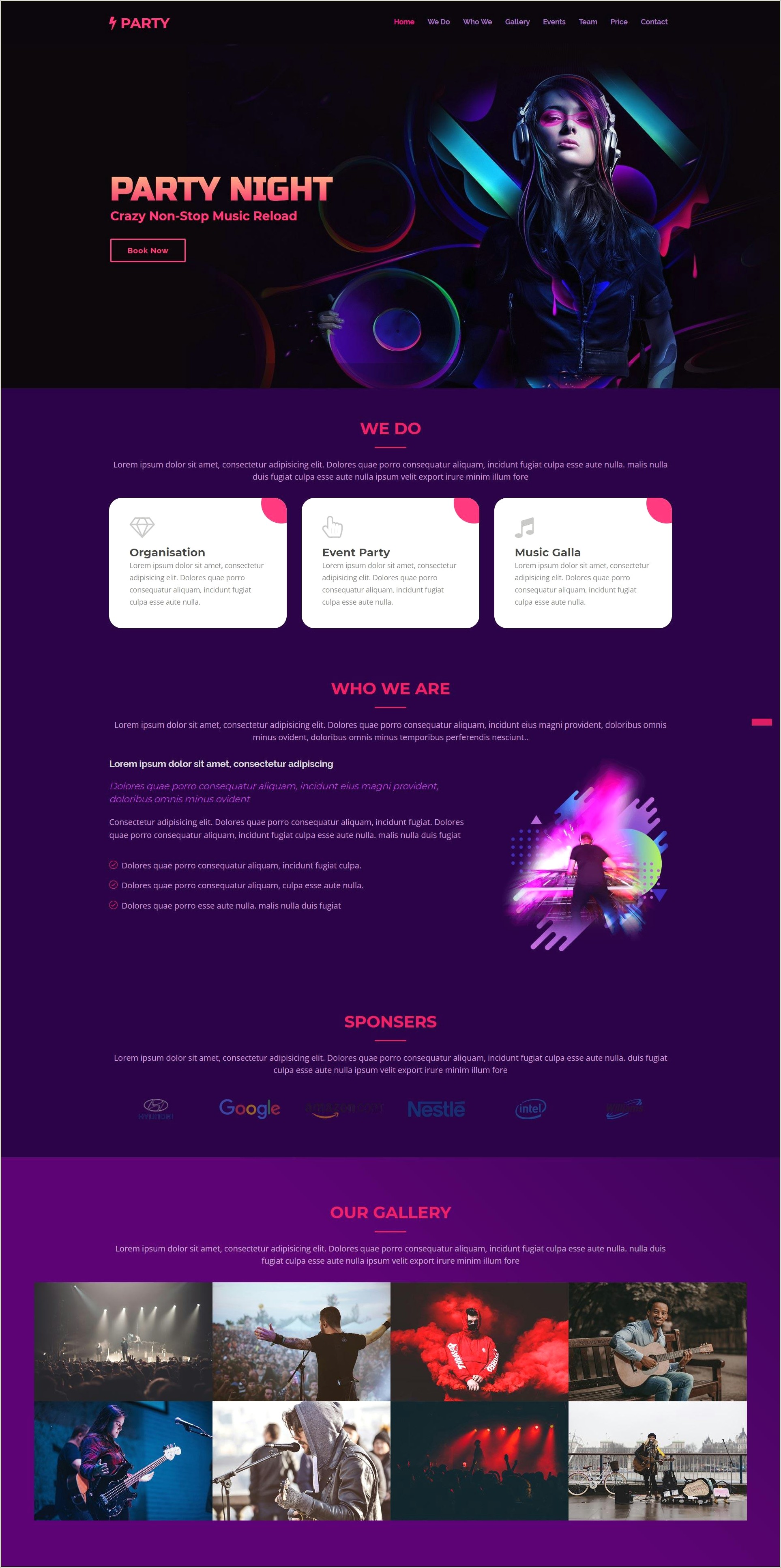 Free Webpage Responsive Templates Css Event Page
