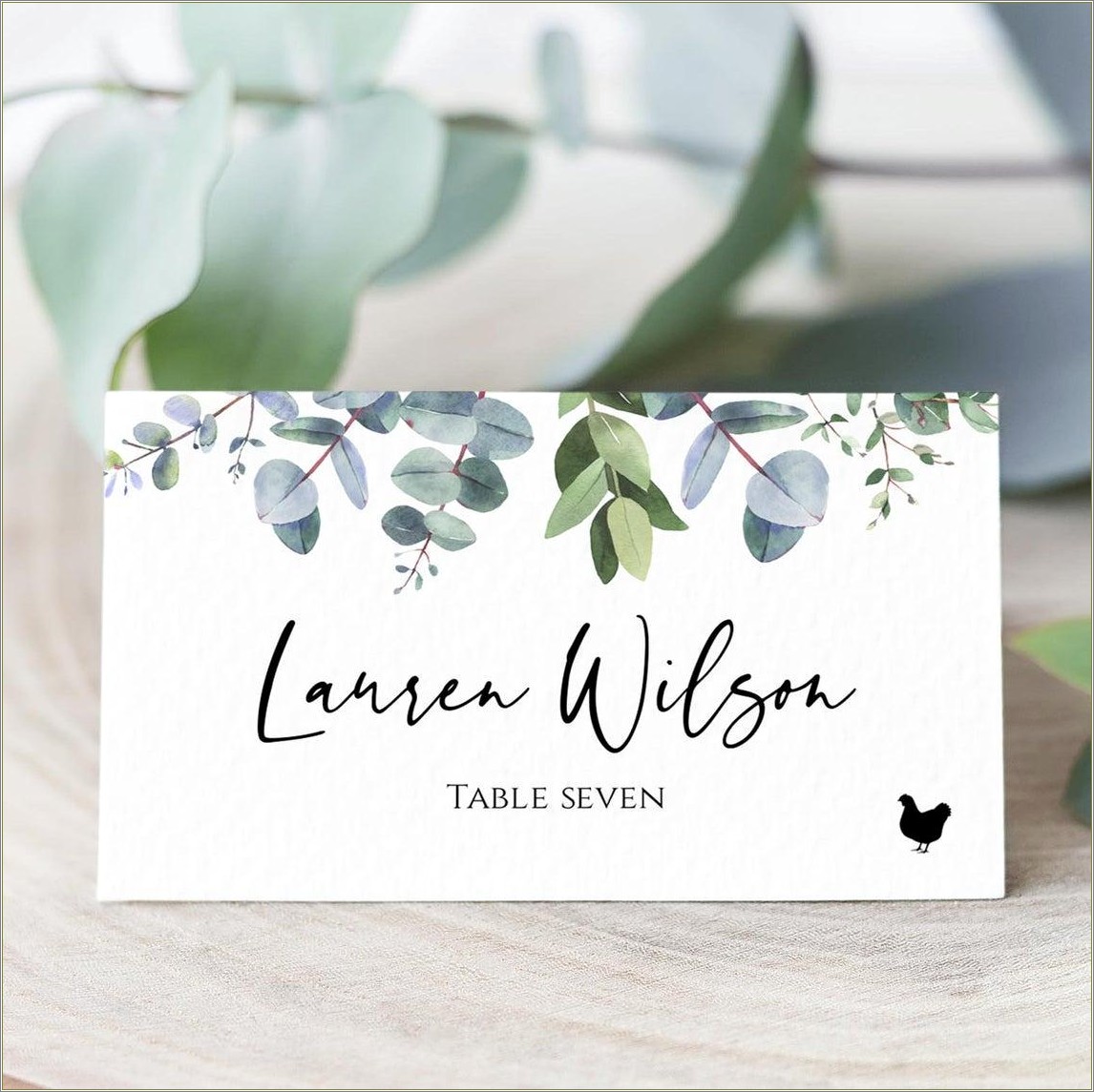 Free Wedding Place Card Templates 6 Per Page