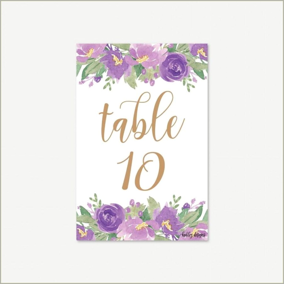 Free Wedding Table Numbers With Pictures Template